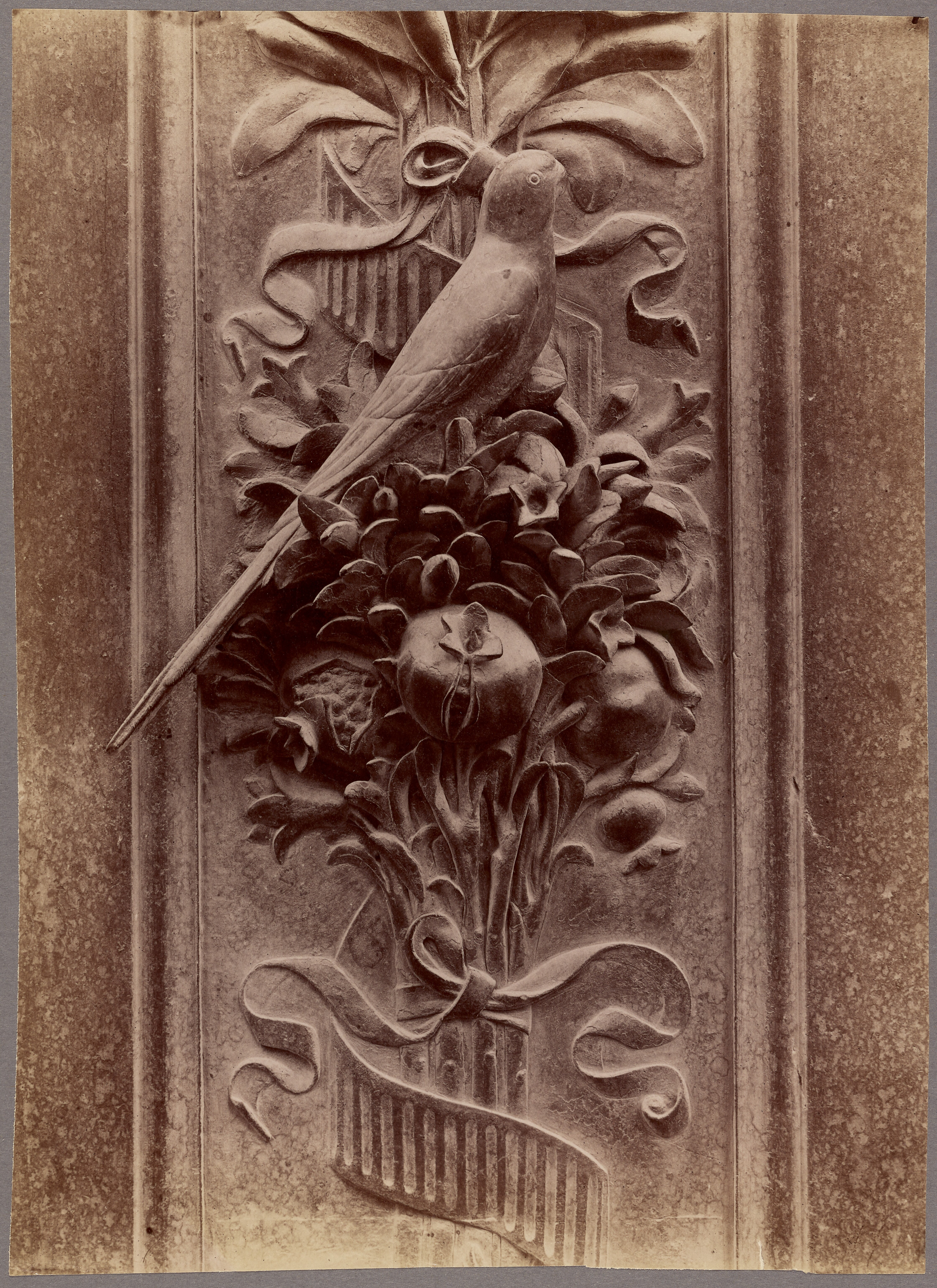 [Relief sculpture of bird and flowers] (84.XP.1148.44)